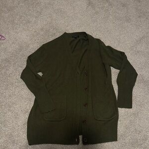 J. Crew Olive Green Cardigan Sweater